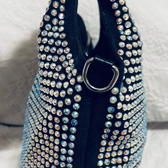 Bedazzled black crystal purse great for a night out stunning gift holiday Gifts - Picture 2 of 12